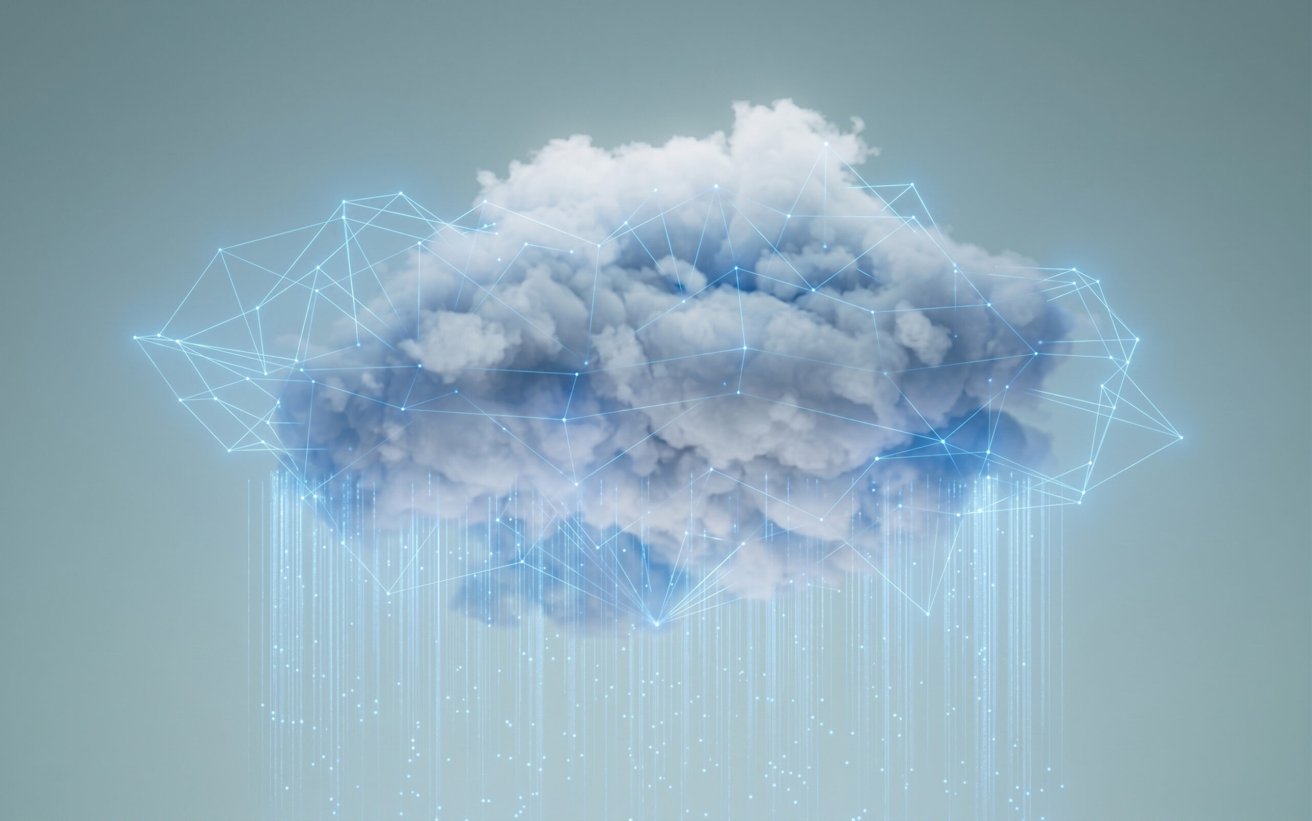 A digital cloud network illustrating secure enterprise backup security and isolated data protection layers.