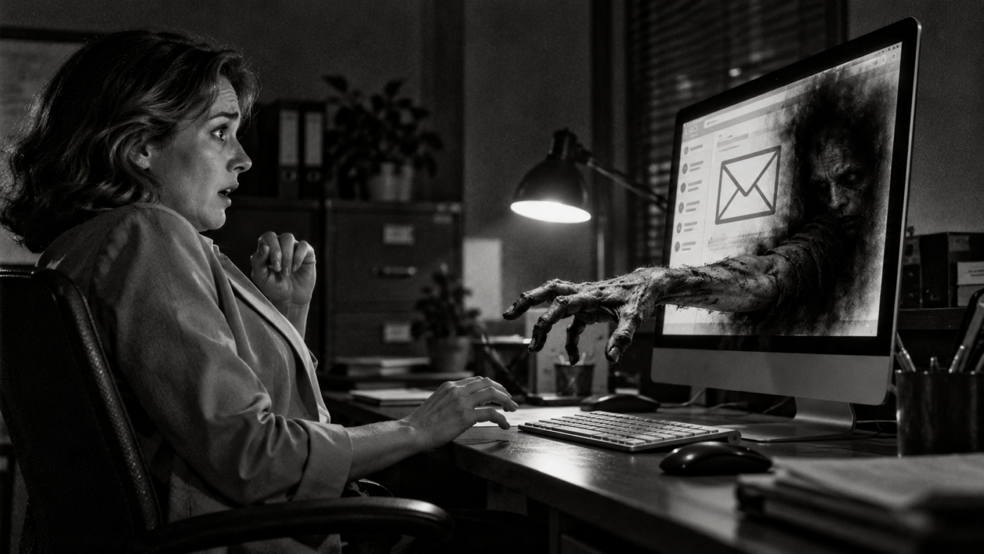 A familiar-looking email can hide an unexpected threat. Pause and verify unusual requests before clicking or sharing information.